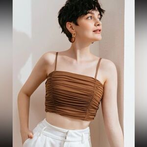 Ruched Cropped Cami Top
